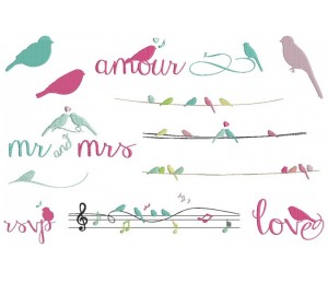 Stickserie - Birds d'amour
